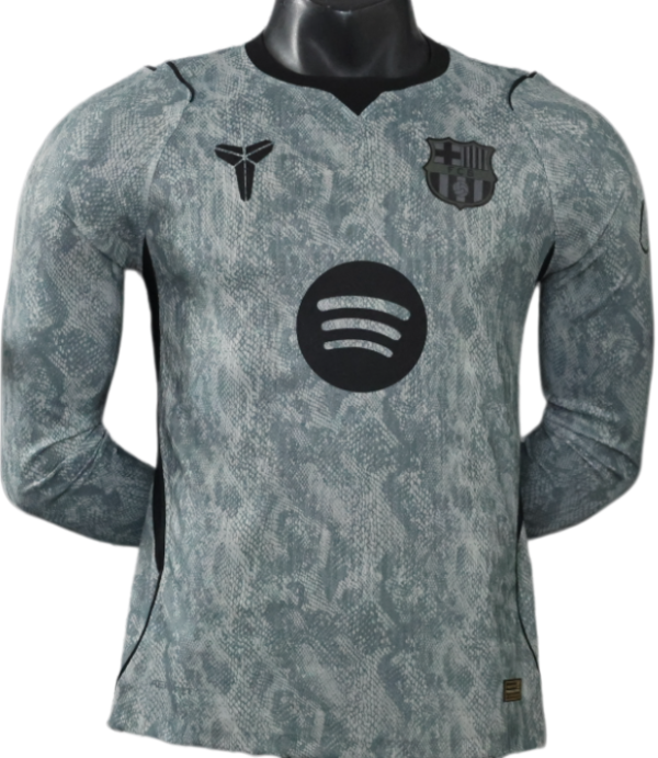 2026-27 Barcelona Goalkeeper Grey Long Sleeve Player Version Soccer Jersey