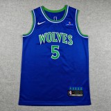 2027 TIMBERWOLVES EDWARDS #5 Blue Top Quality Hot Pressing NBA Jersey