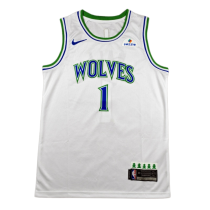 2027 TIMBERWOLVES BALL #1 White Top Quality Hot Pressing NBA Jersey