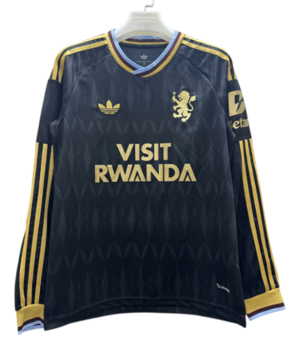 2026-27 Mens Aston Villa Away Black Long Sleeve Soccer Jersey