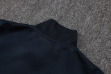 2026-27 Kids Real Madrid Cyan Long Pull Training Suit E26146#