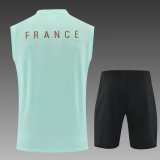 2026-27 Mens France Light Green Vest Short Training Suit