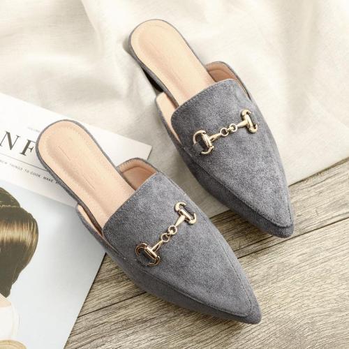 2020 Spring New Pointed Cool Slippers Women's Flat Outside Wearing Casual Muller Shoes