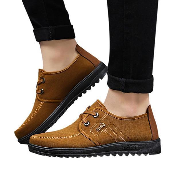Mens Breathable Non-Slip Shoes Casual Lace-up Flats