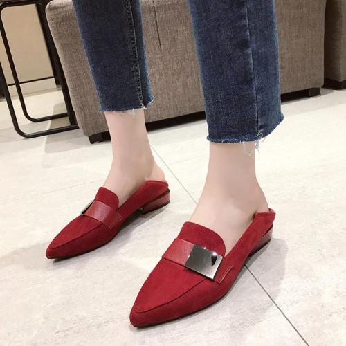 ins two soft leather red pointed toe shoes