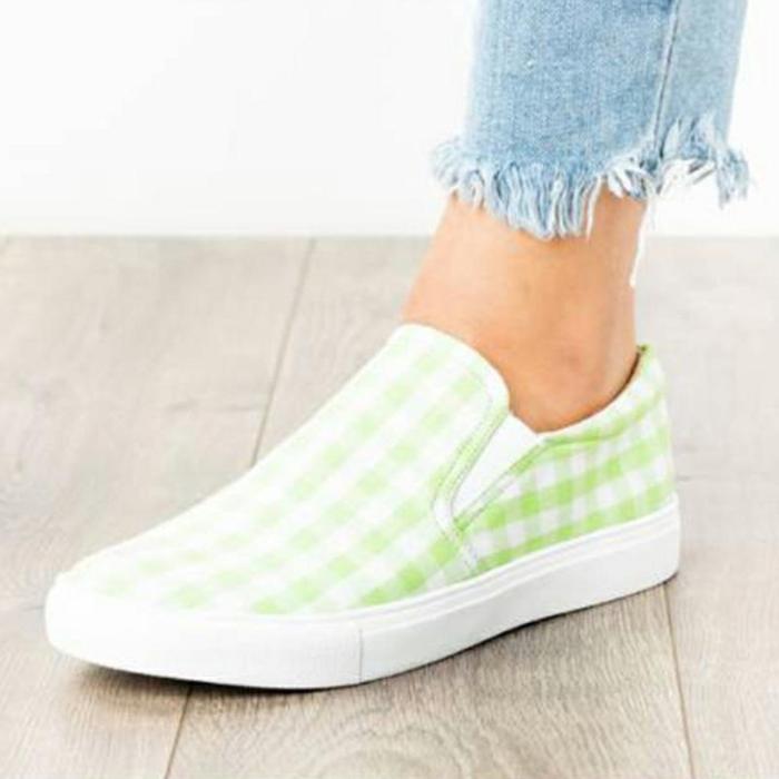 Classic Checkered Print Slip-on Loafers