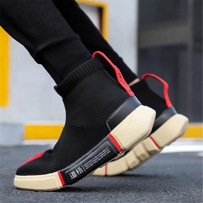 Men's casual flying woven high-top sport sneakers