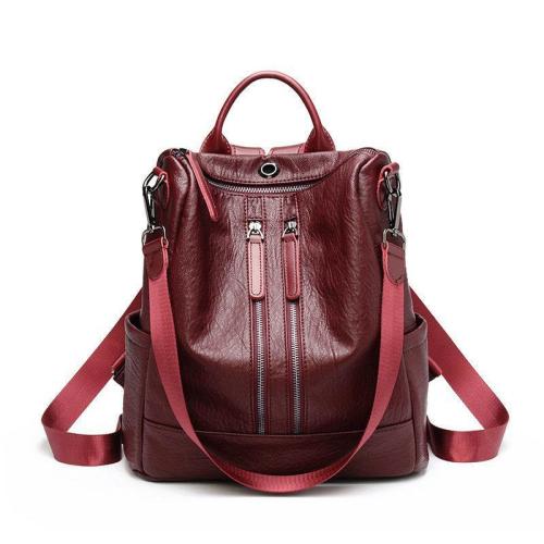 Solid Leisure Soft Multi-function Backpack Large Capacity Shoulder Bag