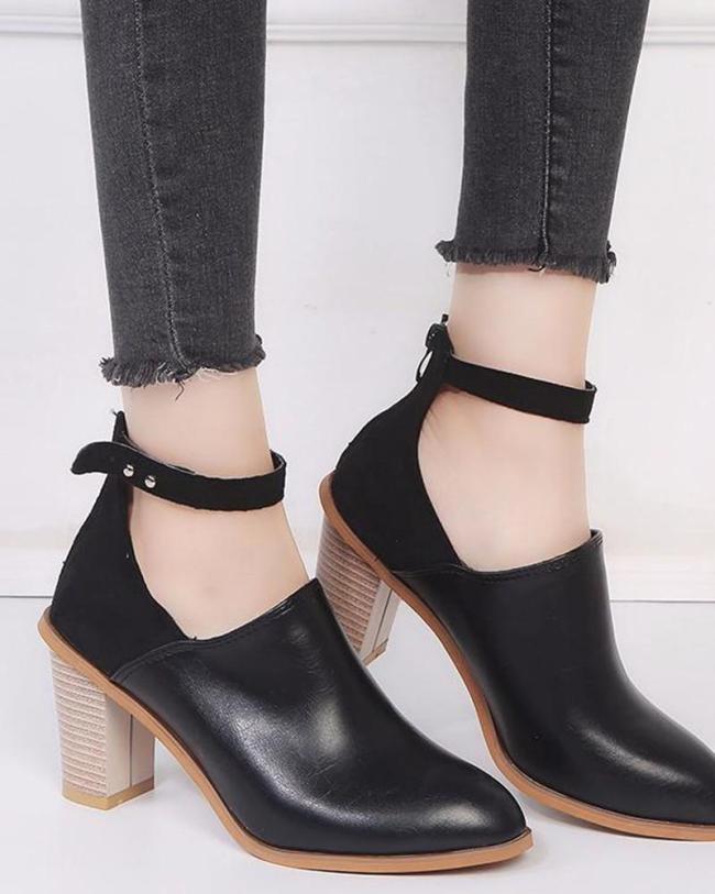 High Heel Strap Ankle Bootie