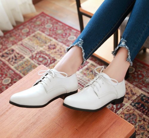 Reflective Pu Low Heels Lace-Up Boots