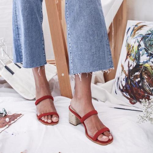 Women Summer Lace-up Casual  Chunky Sandals