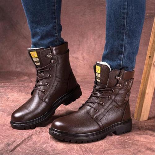 Men's High-Top Leather Martin Boots