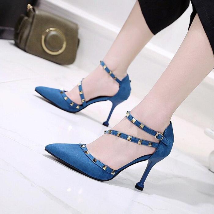 Black High Heel Shoes Lady Casual Pointed Toe Black Party High Heels