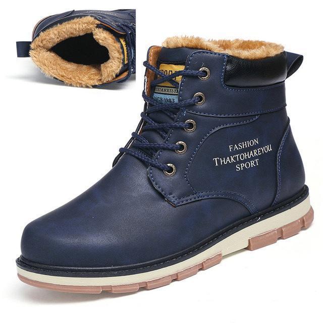High Quality Pu Leather Waterproof Casual Warm Men Boots