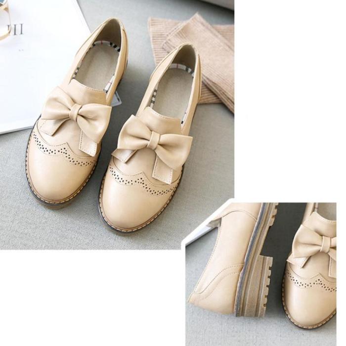 Women Plus Size Bowknot Slip On Loafers Casual Shoes