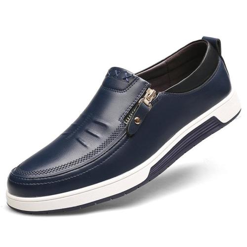 Stylish Side Zipper Soft Slip on Casual Loafers