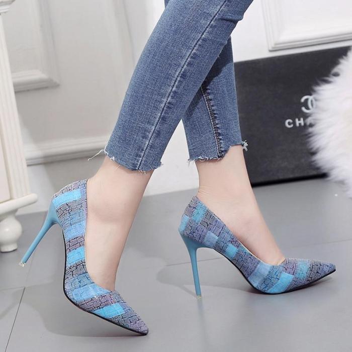 Pump  High Heels Single Shoes Female Summer Patent Leather