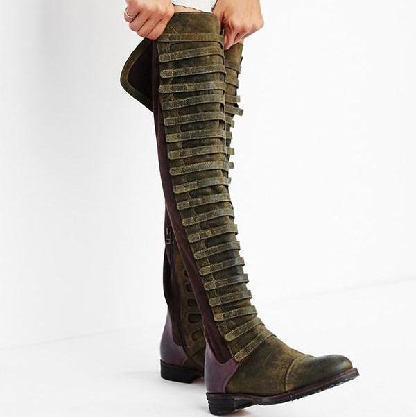 smid væk mode Canberra US$ 56.99 - Bandage Frosted Zipper Thigh-high Chelsea Boots Shoes -  www.icuteshoes.com