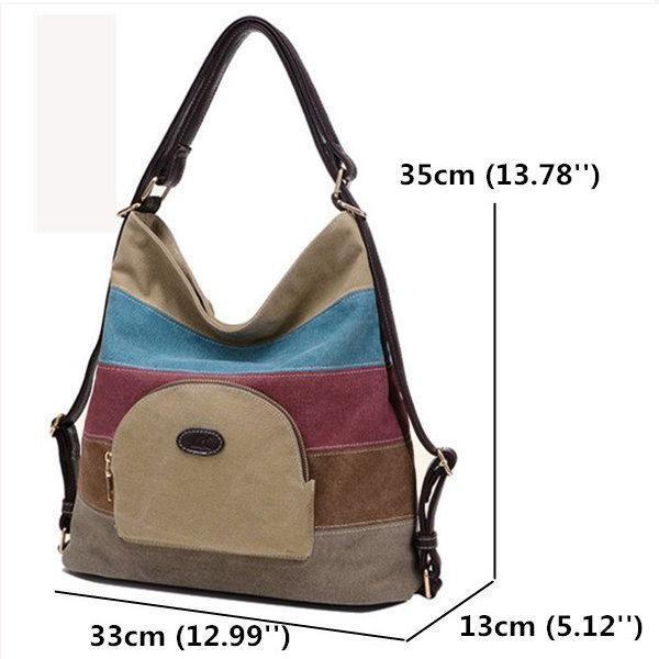 Casual Canvas Colorful Handbag Shoulder Bag Backpack