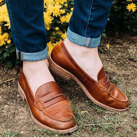 Women Casual Oxford Loafers Slip On Shoes