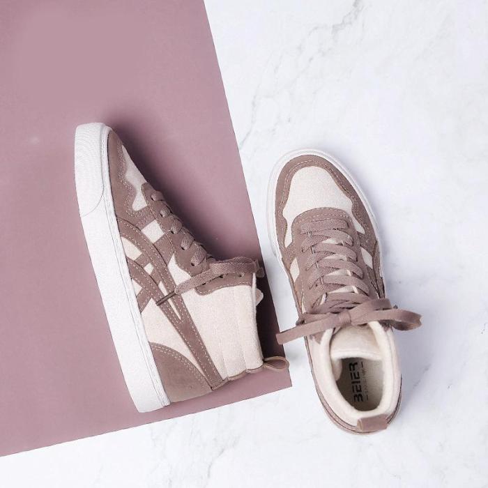 Well-ventilated Suede Flat Ankle Sneakers