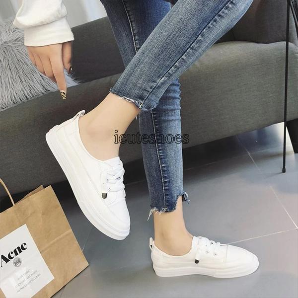 Women's Shoes 2020 New Leather Fiber Soft Bottom Casual Shoes Lace Up Non Slip Shoes