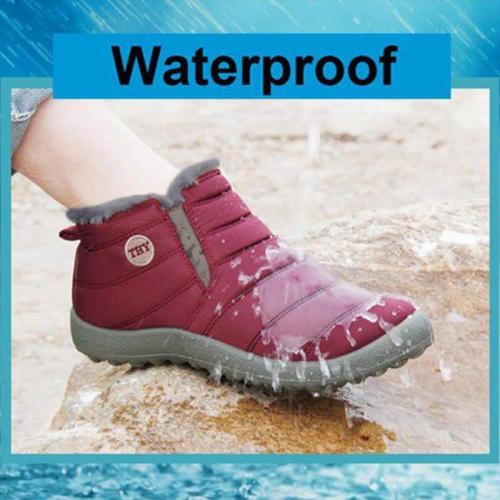 Women Unisex Waterproof Fur Lining Snow Boots