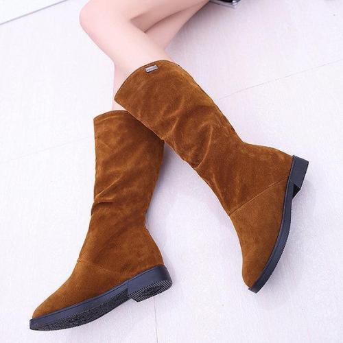 Warm Slip On Soft Suede Winter Mid-calf Boots For Women
