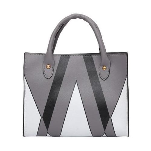 Triangle Print PU Leather Handbag for Women