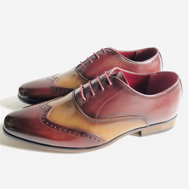Men's Casual Color Matching Leather Shoes