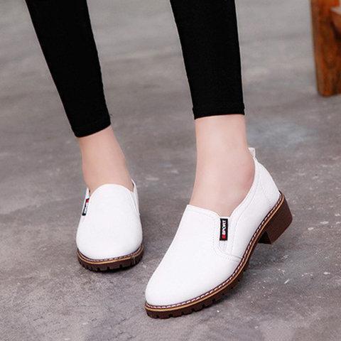 Low Heel PU Daily Slip On Loafers