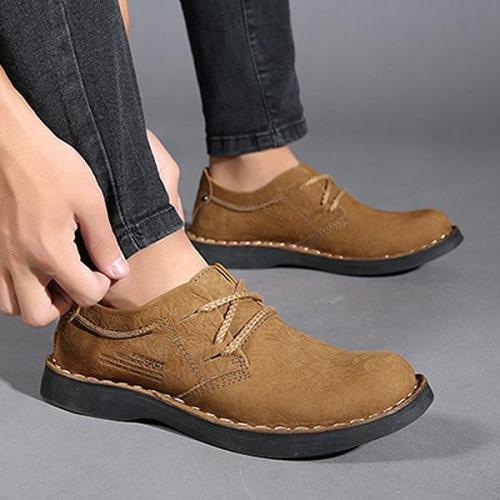 Mens Fashion Lace-up Martin Boots Round Toe Work Shoes