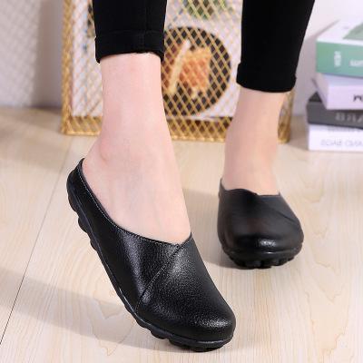 Large Size Women Pure Color Soft Sole Casual Round Heel  Flat Shoes Slip-on  Loafers