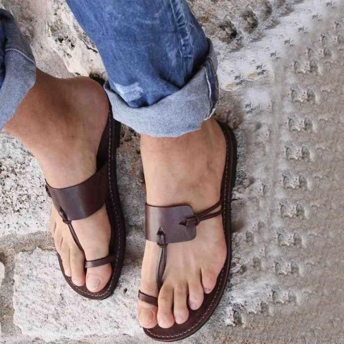 Plain Flat Peep Toe Casual Comfort Slippers Sandals