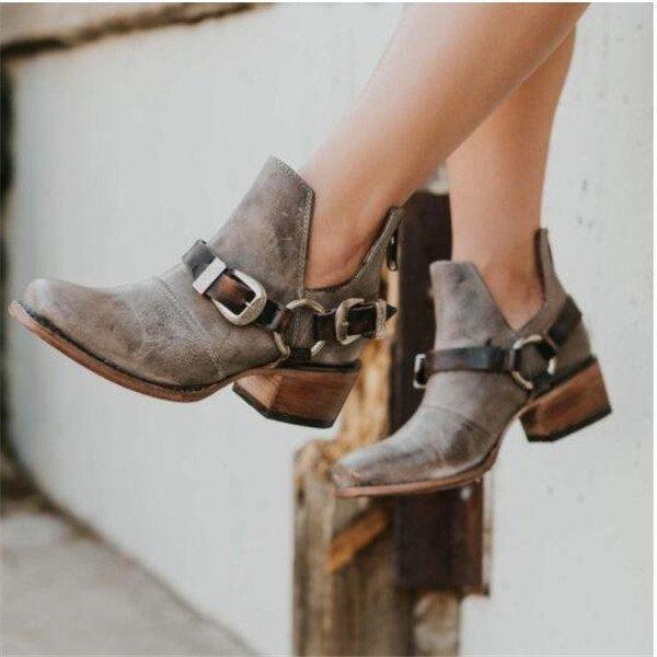 Women Vintage Plus Size Booties Casual Shoes