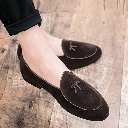 Men's simple bow tie foot casual bean shoes