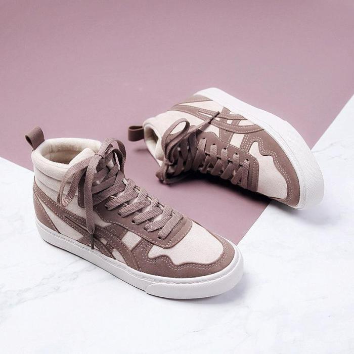 Well-ventilated Suede Flat Ankle Sneakers
