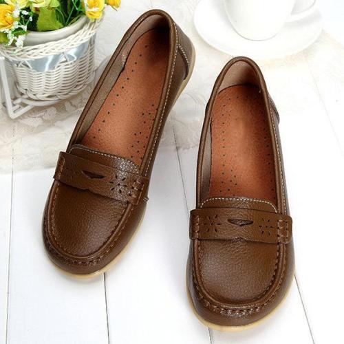Comfy Sole Artificial Leather Breathable Slip on Soft Flat Loafers