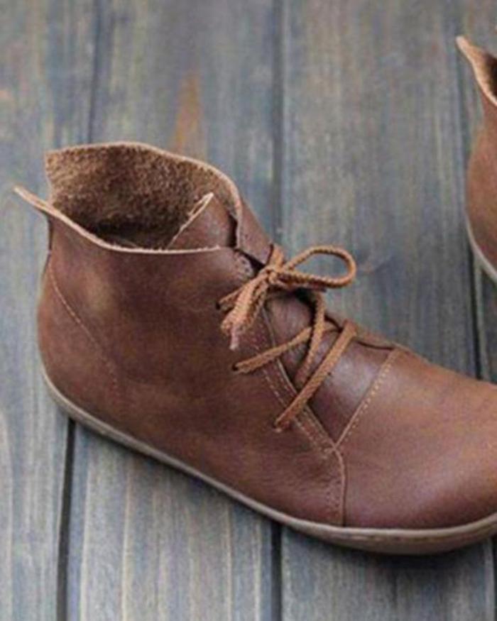 Flat vintage women's boots single shoes