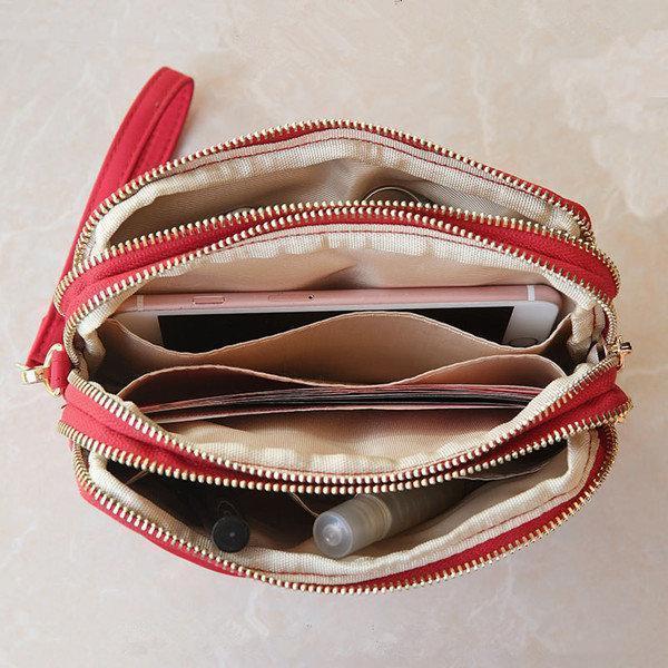 Water Resistant Multi-slot Clutch Bag Nylon Mini Crossbody Bag