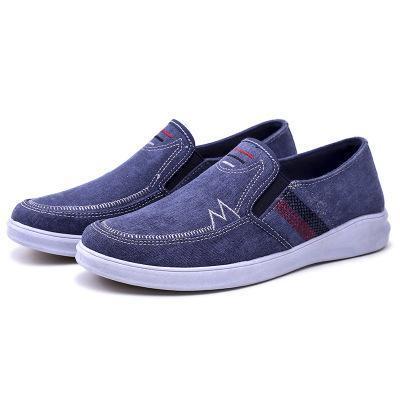 Mens Breathable Slip-on Canvas Flats Casual Driving Shoes