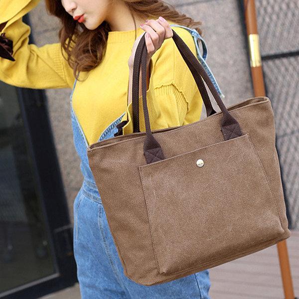 Vintage Canvas Casual Shopping Shoulder Bag Handbag For Women