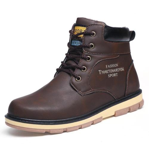 Pu Leather Wear Resisting Casual Fashion Men Boots