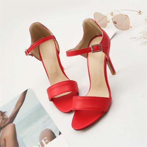 Women Sandals Spring Summer Classic Buckle Sexy Thin Heels Party Shoes Peep Toe