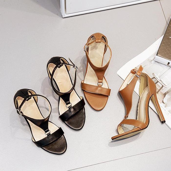 The new sandals women peep-toe heels brown shoes