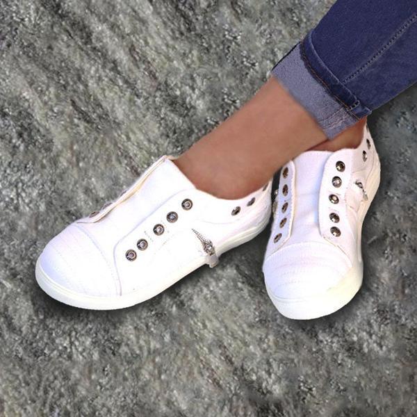 Women's Simple Style Lace-Up All Season Plus Size Sneakers