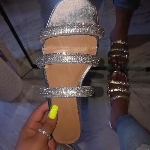 Popular Women's Rhinestone Shiny Slippers
