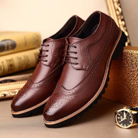 Brogue Business  Manmade Leather Flats Loafers