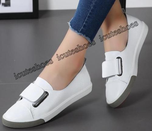 Fashion Women Loafers Flats Woman Lady female Slip On White Genuine Leather Moccasins Casual Shoes