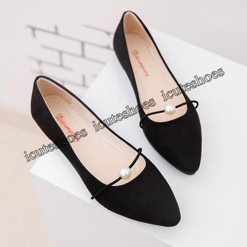 Women Flat Shoes Solid Pearl Women Boat Shoes Flat Shoes Women Pointed Toe Casual Flats